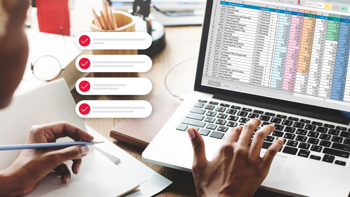 Payroll manager completing tasks