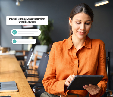 Employee comparing Payroll Bureau with Outsourcing services