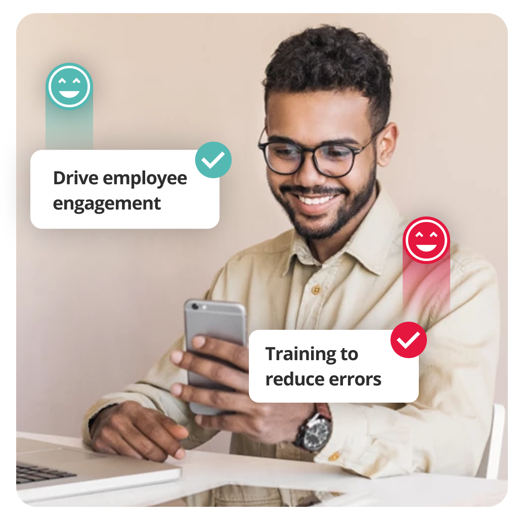 Happy Employee Using Hr Self Service Software