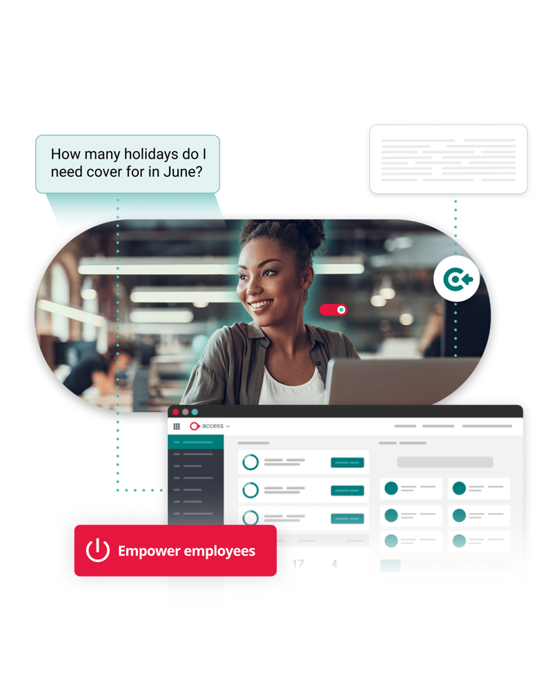Person Delegating Routine Queries With Hr Ai Assistant