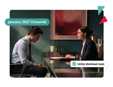 Employee in a formal meeting with HR manager – unfair dismissal reset rules under Employment Rights Act from January 2027