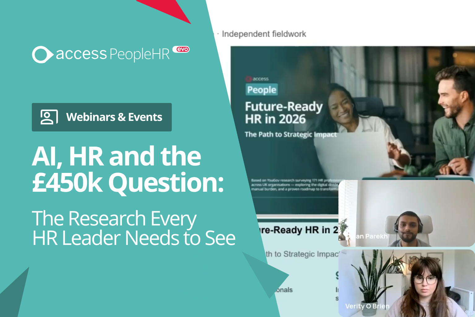 Image showing a webinar cover: I, HR and the £450k Question:  The Research Every HR Leader Needs to See  