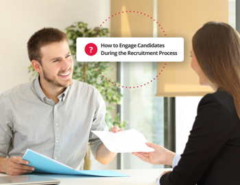 Management discussing how to engage candidate during the recruitment process