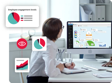 Visual Showing Manager Reviewing Engagement Data
