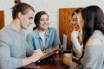 Employees discussing benefits they value the most