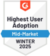 2025 G2 Winter Highest Adoption UK Award