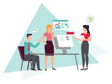 Team discussing HR software solutions