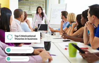 A team meeting discussing motivation theory