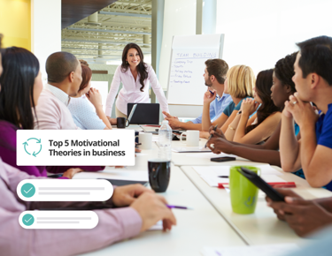 A team meeting discussing motivation theory