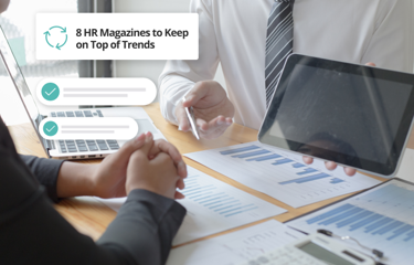 A person presenting stats