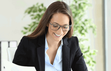Women at work smiling