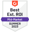 G2 Best ROI Award Badge