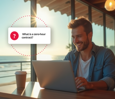 Person working on laptop searching what is a zero-hour contract