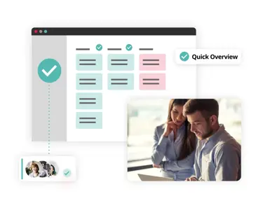 Image showing an image of a team and text saying "Quick Overview"