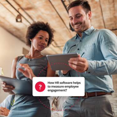 Human resources using software to measure employee engagement