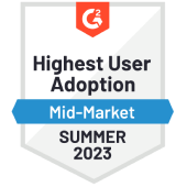 G2 Highest User Adoption Award Badge