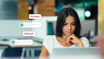 Employee reviewing FPS and EPS payroll