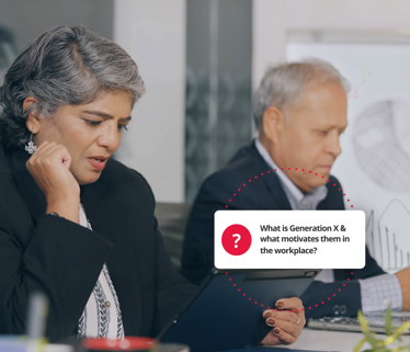 Generation X workers doing research