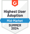 2024 G2 Summer Mid Market User Adoption