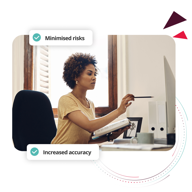 Employee working on reducing payroll errors