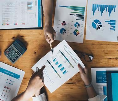 Employees analysing autumn budget