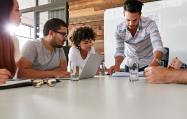 Team discussing why hr is important 