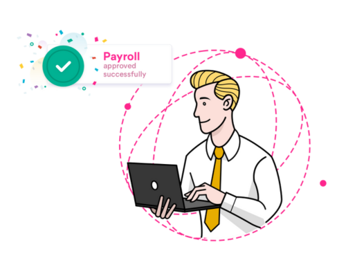 Person using Payroll software on a laptop