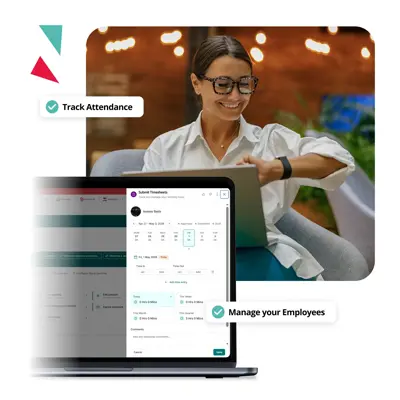 PeopleHR timesheet software interface showing employee time tracking, attendance and timesheet submission features