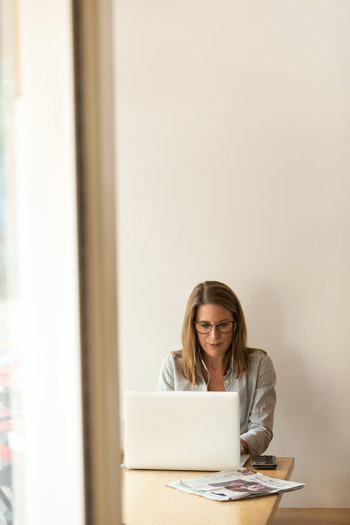 person working on laptop